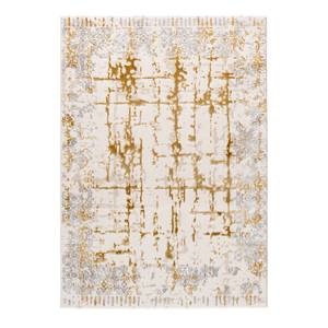 Tapis Lara 706 Polyester - Doré / Beige - Doré - 80 x 150 cm