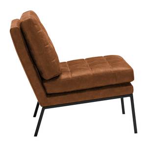 Fauteuil Chilli Imitation cuir - Microfibre Hila: Marron doré - Noir