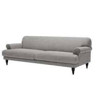 Sofa Ginger (3-Sitzer) Baumwollstoff - Baumwollstoff Nela: Hellgrau - Schwarz