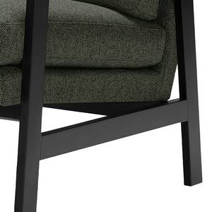 Fauteuil Pepper Vlakweefsel - Platweefsel Shina: Grijs - Zwart