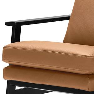 Fauteuil Pepper Cuir véritable - Cuir Seija: Marron clair - Noir