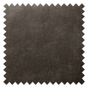 Canapé Powder (3 places) Imitation cuir - Microfibre Hila: Marron foncé - Noir