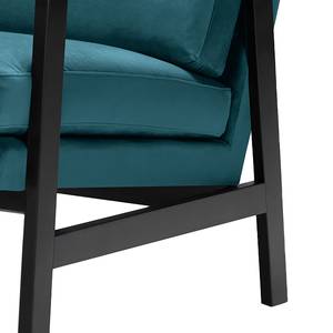 Fauteuil Pepper Velours - Velours Houki: Pétrole - Noir