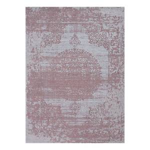 Laagpolig vloerkleed Carina IV katoen/polyester - Oud pink/Grijs - 80 x 150 cm