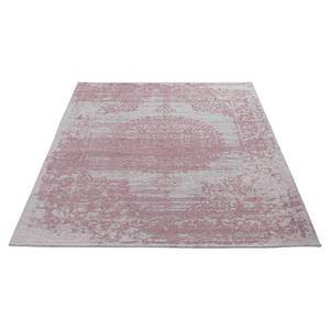 Laagpolig vloerkleed Carina IV katoen/polyester - Oud pink/Grijs - 80 x 150 cm