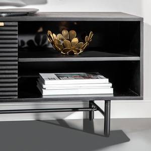 Tv-meubel Soyons massief acaciahout/metaal - zwart/goudkleurig