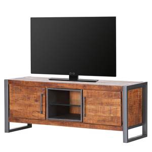 Tv-meubel Thiery massief mangohout/metaal - bruin mangohout/antracietkleurig
