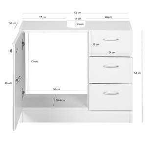 Waschbeckenunterschrank Dugway Weiß