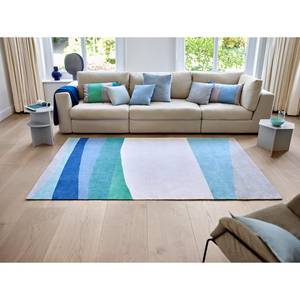 Kurzflorteppich Curves Polyester - Blau / Beige - 160 x 230 cm