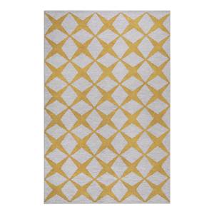 Laagpolig vloerkleed Caledon polyester - beige/mosterdgeel - 120 x 170 cm