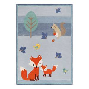 Kindervloerkleed E-Fox in the Wood polyester - Babyblauw - 130 x 190 cm