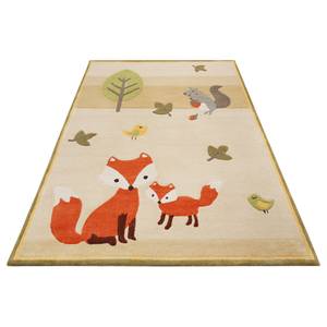 Tapis enfant Renard dans la forêt Polyester - Beige - 120 x 170 cm