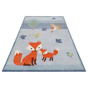 Kindervloerkleed E-Fox in the Wood polyester - Babyblauw - 120 x 170 cm