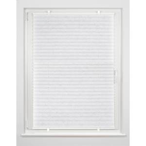 Store plissé sans perçage Promo Polyester / Aluminium - Blanc - 60 x 130 cm