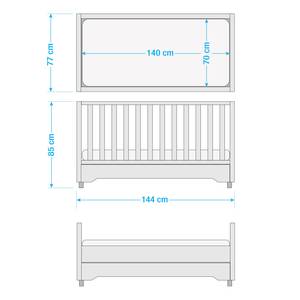 Babyzimmer-Set Zirbenholz I (3-tlg) Braun - Massivholz