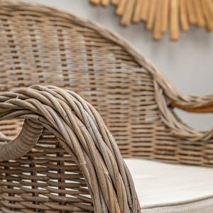 Esszimmersessel Lozon Rattan / Webstoff - Kubu Grey / Creme