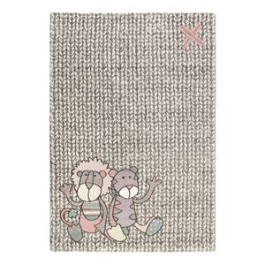 Kinderteppich Patchwork Sweetys Kunstfaser - Beige / Rosa - 80 x 150 cm