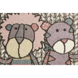 Kinderteppich Patchwork Sweetys Kunstfaser - Beige / Rosa - 80 x 150 cm
