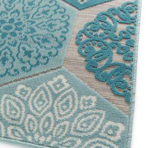 Tapis Flow Polypropylène - Turquoise / Gris