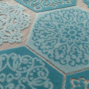 Tapis Flow Polypropylène - Turquoise / Gris