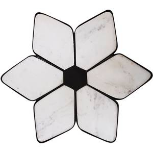 Beistelltisch Carling Marmor / Metall - Marmor Weiß / Schwarz