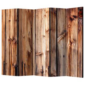 Kamerscherm Wooden Room II (set van 5) vlies/grenenhout - bruin