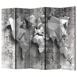Kamerscherm Map Origami II (set van 5) vlies/grenenhout - zwart/wit