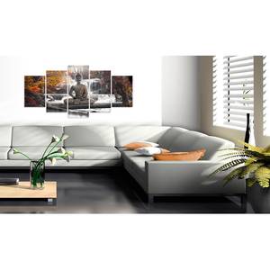 Wandbild Autumn Buddha Leinwand - Grau - 200 x 100 cm