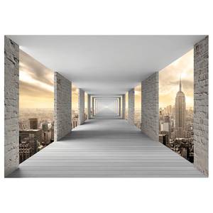 Vlies Fototapete Skyward Corridor Premium Vlies - Braun - 300 x 210 cm