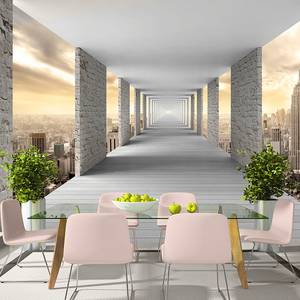 Fotobehang Skyward Corridor premium vlies - bruin - 300 x 210 cm