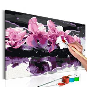 Peinture par numéro - Orchidée violette Toile - Rose foncé