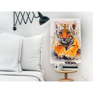 Schilderen op Nummer - Tiger Baby canvas - roze