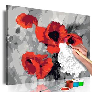 Schilderen op Nummer - Boeket canvas - rood