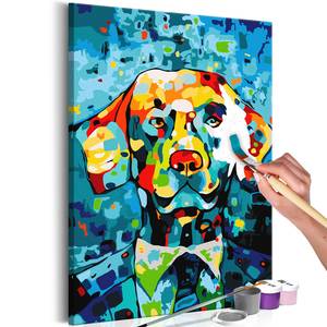 Peinture par numéro -  Chien Toile - Multicolore