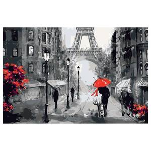 Peinture par numéro - Amour à Paris Toile - Rouge