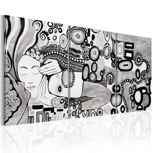 Tableau déco Silver Kiss Toile - Noir - 120 x 60 cm