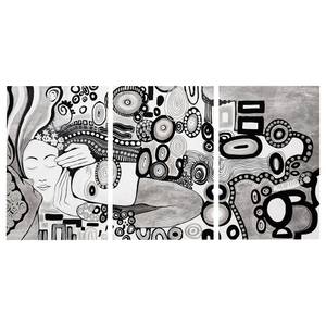 Afbeelding Silver Kiss canvas - zwart - 60 x 30 cm