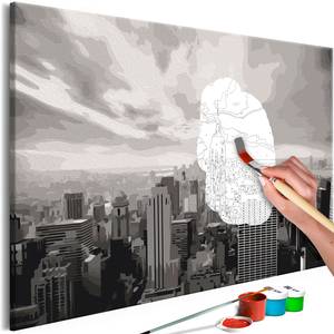 Schilderen op Nummer - Grey New York canvas - zwart/wit