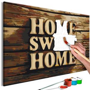 Schilderen op Nummer - Home Sweet Home canvas - bruin