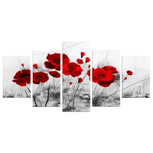 Afbeelding Klaprozen canvas - rood - 100 x 50 cm