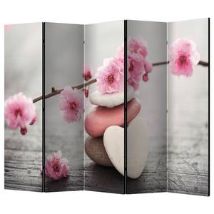 Kamerscherm Zen Flowers II (set van 5) vlies/grenenhout - meerdere kleuren