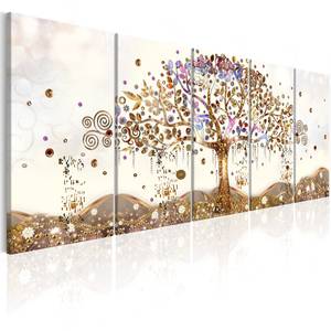 Wandbild Dazzling Tree Leinwand - Beige - 200 x 80 cm
