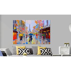 Tableau déco Rainy Paris Toile - Multicolore - 60 x 40 cm