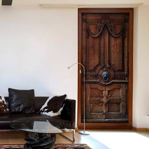 Deurbehang Luxury Door premium vlies - bruin - Breedte: 90 cm