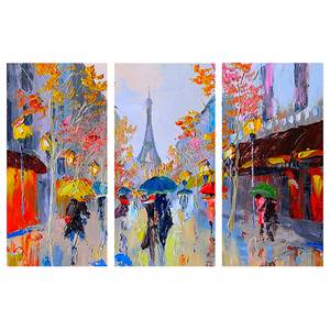 Bild Rainy Paris Leinwand - Mehrfarbig - 120 x 80 cm
