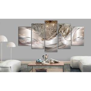 Wandbild Sparkling Dandelions (5-teilig) Leinwand - Silber - 200 x 100 cm