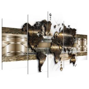 Wandbild Metalic World Leinwand - Gold - 200 x 100 cm