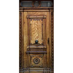 Deurbehang Medieval Entrance premium vlies - zilverkleurig - Breedte: 80 cm