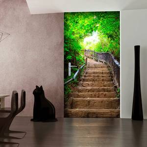 Deurbehang Stairs from Nature I premium vlies - wit - Breedte: 80 cm