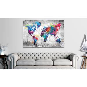 Tableau déco en liège Map Grey Style Liège - multicolore - 120 x 80 cm